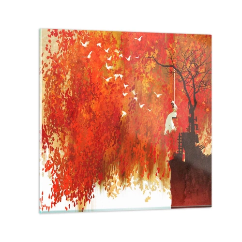 Glasbild - Bild auf glas - Wird er mit ihnen fliegen? - 50x50 cm