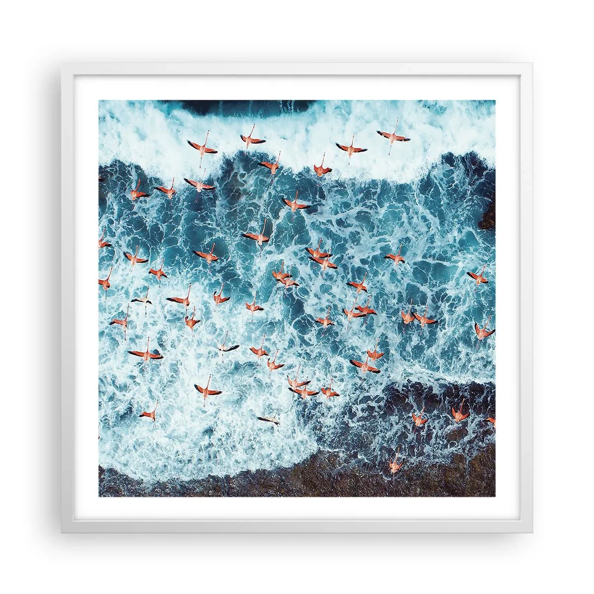 Poster in einem weißen Rahmen - Die Küstenparade - 60x60 cm