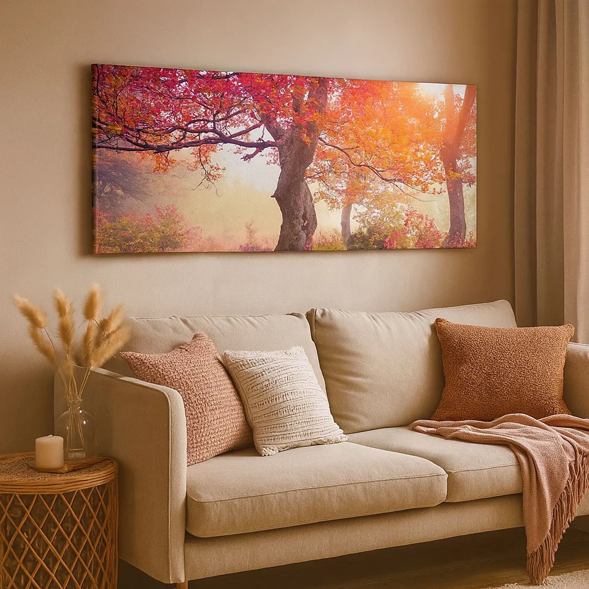 Bild auf Leinwand - Leinwandbild - Blühende Raserei - 100x40 cm