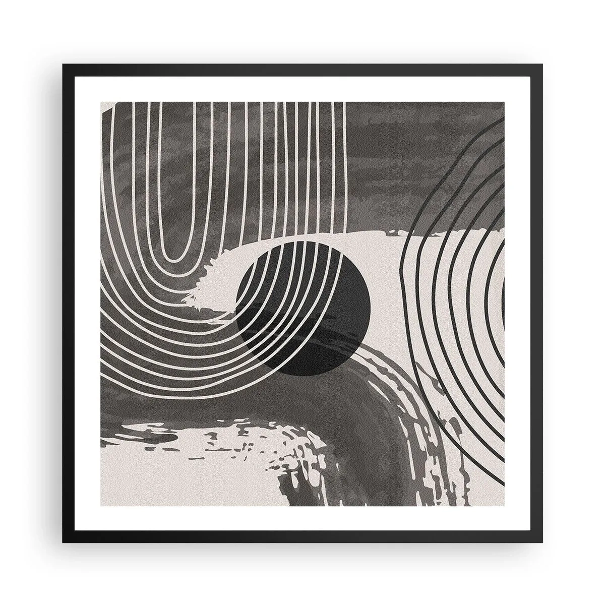 Poster in einem schwarzem Rahmen - Oval gewinnt - 60x60 cm