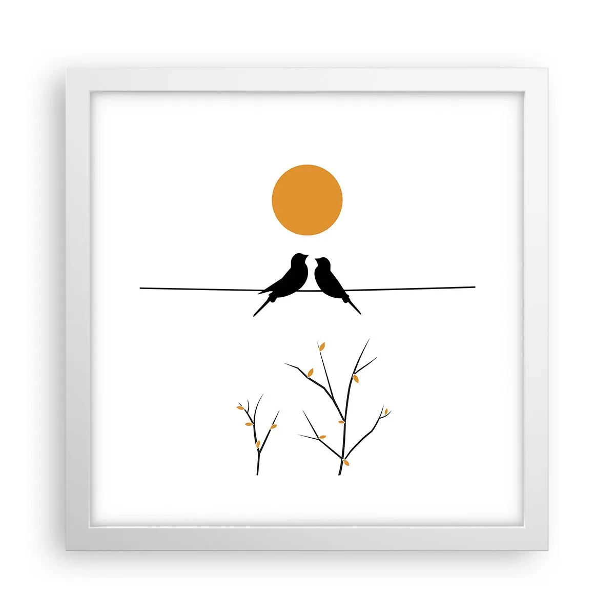 Poster in einem weißen Rahmen - Abend der Nachtigallen - 30x30 cm