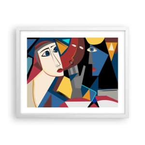 Poster in einem weißen Rahmen - Gespräch zwischen Kubisten - 50x40 cm