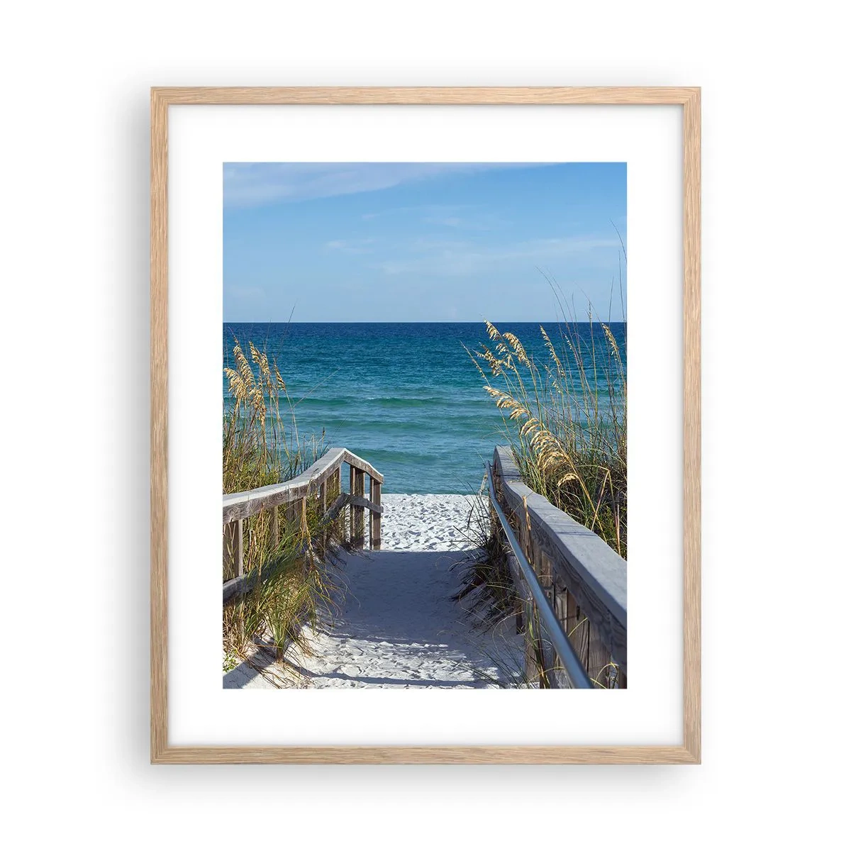 Poster in einem Rahmen aus heller Eiche - In der Sonne, im Wind - 40x50 cm