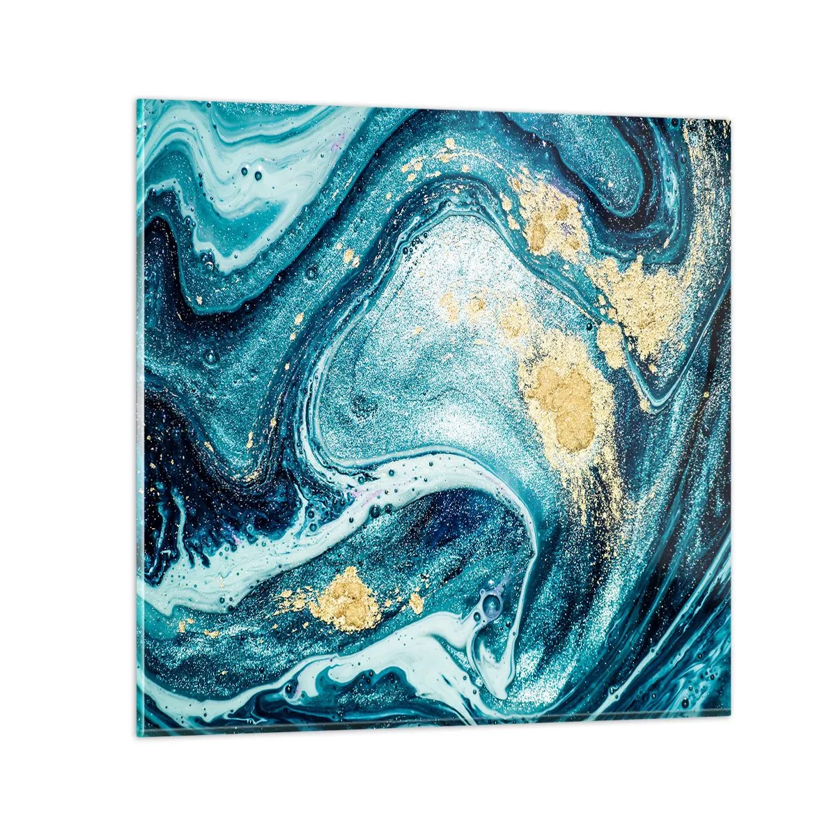 Glasbild - Bild auf glas - Blauer Wirbel - 60x60 cm