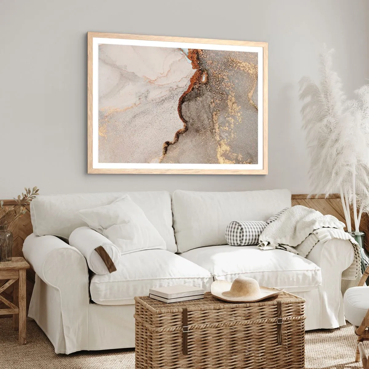 Poster in einem Rahmen aus heller Eiche - An der Grenze der Farben - 70x50 cm