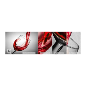 Fototapeten Muster Premium Sand - Farbe – Bewegung – Klang - Weinglas, Rotwein, Gastronomie - 100x30 cm