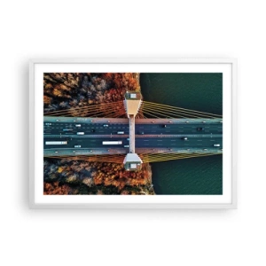 Poster in einem weißen Rahmen - Jenseits der Gewässer, jenseits der Wälder - 70x50 cm