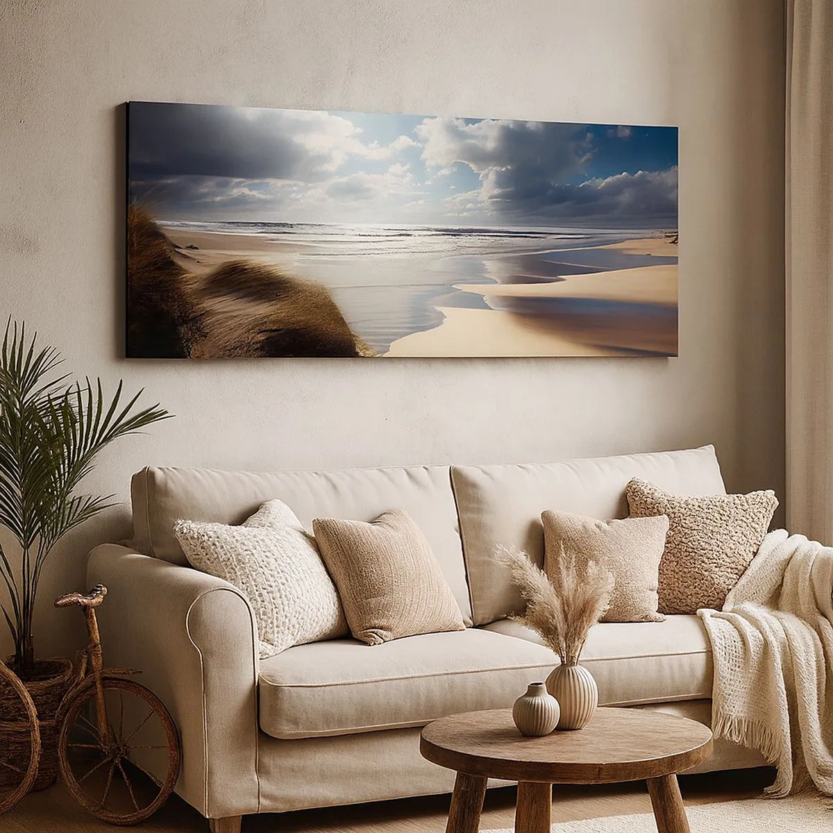 Bild auf Leinwand - Leinwandbild - Strand, wilder Strand - 100x40 cm