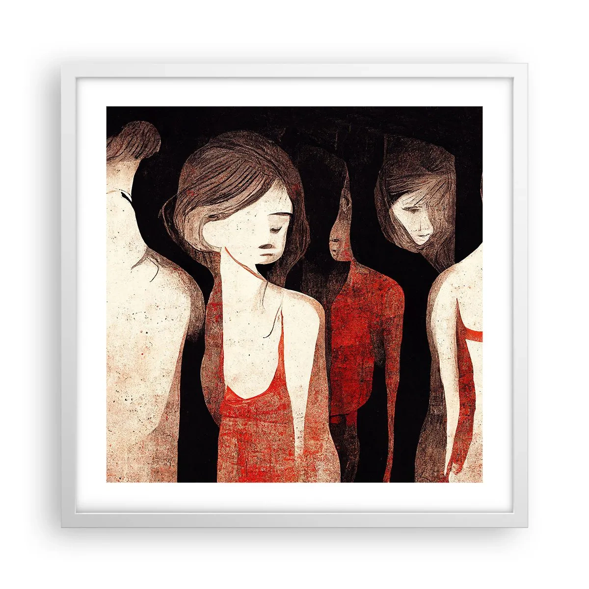 Poster in einem weißen Rahmen - Madonnen der Dunkelheit - 50x50 cm