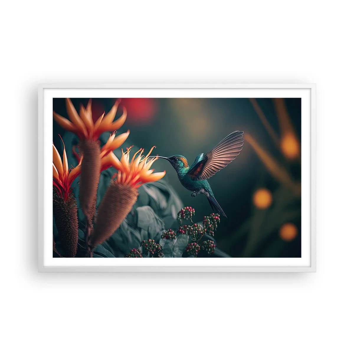 Poster in einem weißen Rahmen - Wirklich buntes Leben - 91x61 cm