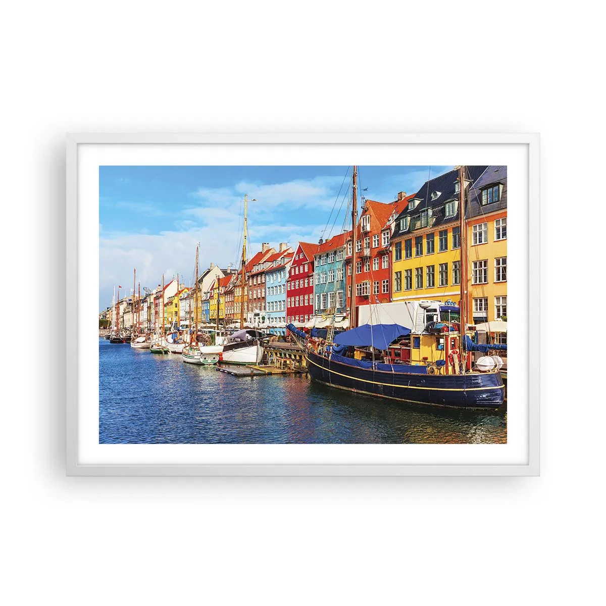 Poster in einem weißen Rahmen - Fröhlicher Kai - 70x50 cm