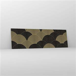 Glasbild - Bild auf glas - Art-Deco-Muster mit Halbkreisen und goldenen Linien - 160x50cm - Einheit in der Vielfalt - Moderne Wanddekoration für Wohnzimmer und Schlafzimmer ARTTOR