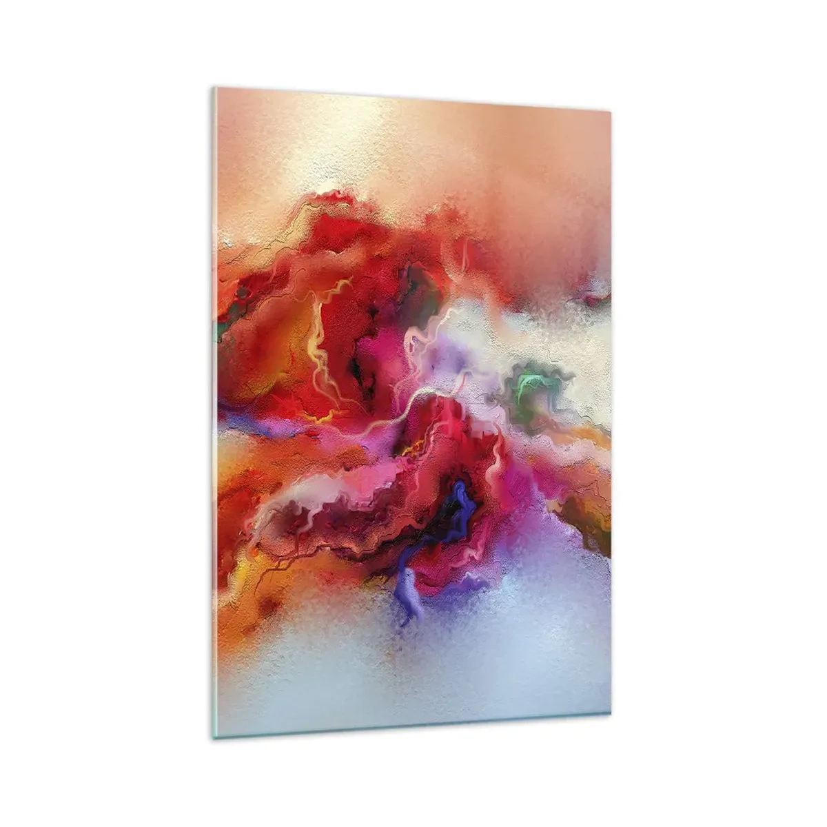 Glasbild - Bild auf glas - Bunte Abstraktion mit dynamischer Komposition - 80x120cm - Wie man Träume fängt - rauchen - Moderne Wanddekoration für Wohnzimmer und Schlafzimmer ARTTOR