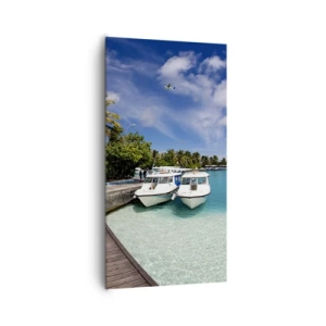 Bild auf Leinwand - Leinwandbild - Doch das Paradies gibt es - 65x120 cm