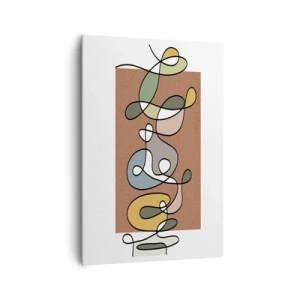 Bild auf Leinwand - Leinwandbild - Bunte Abstraktion mit Punkten und Linien - 70x100cm - Abstraktion, die ein Lächeln wert ist - Moderne Wanddekoration für Wohnzimmer und Schlafzimmer ARTTOR