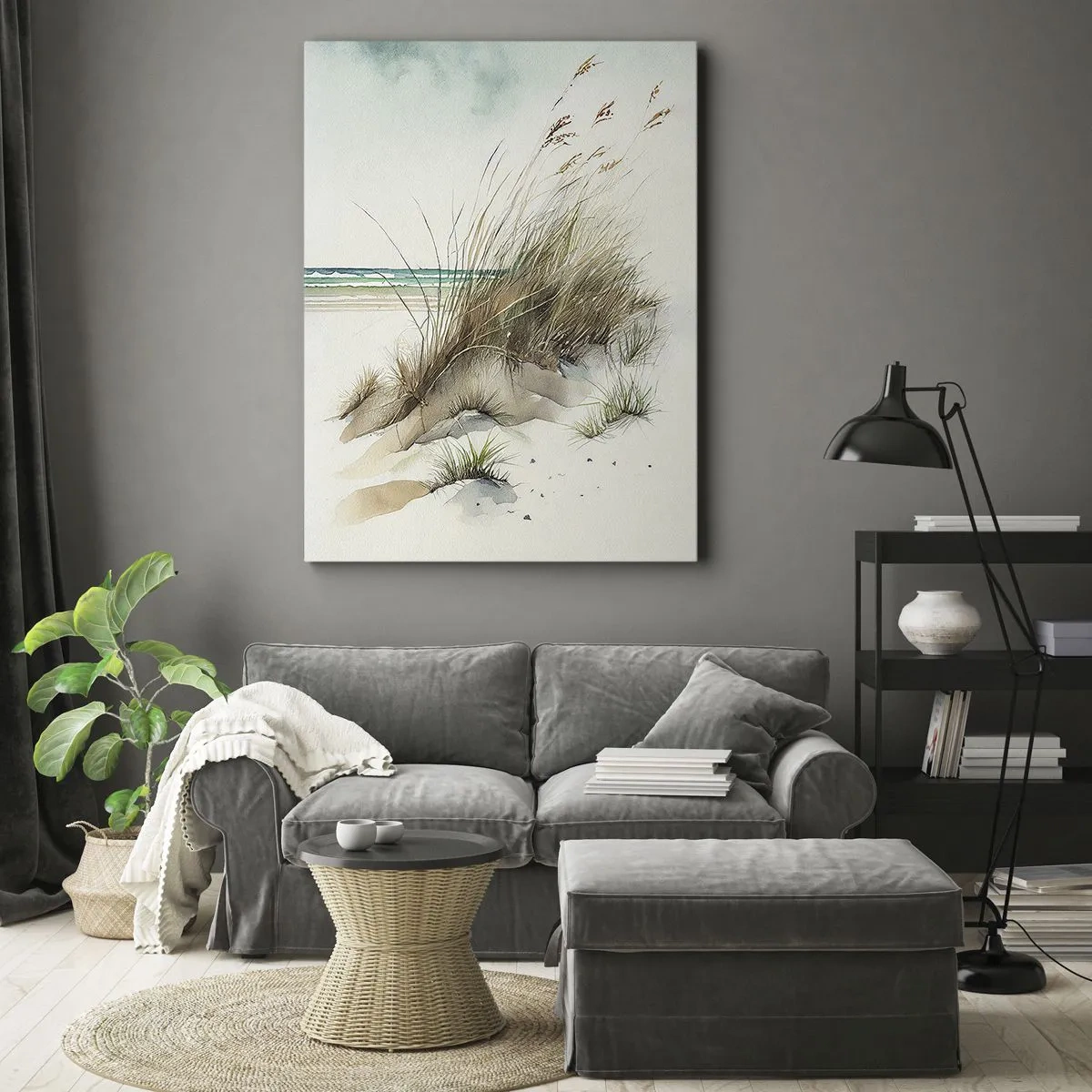 Bild auf Leinwand - Leinwandbild - Mit Sand bedeckt - 65x120 cm
