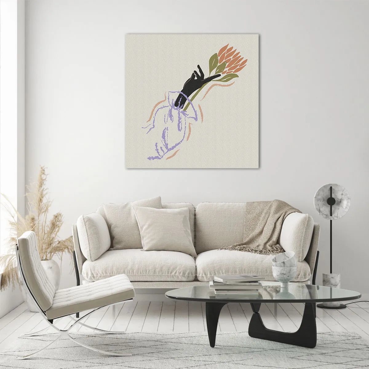 Glasbild - Bild auf glas - Schwesterliche Berührung - 50x50 cm