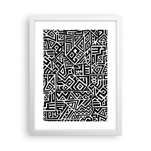 Poster in einem weißen Rahmen - Präkolumbianische Komposition - 30x40 cm