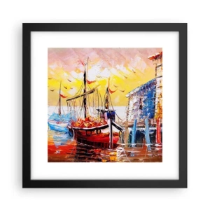 Poster in einem schwarzem Rahmen - Glückliche Rückkehr - 30x30 cm