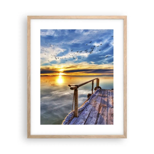 Poster in einem Rahmen aus heller Eiche - Der Wind geht zur Ruhe - 40x50 cm