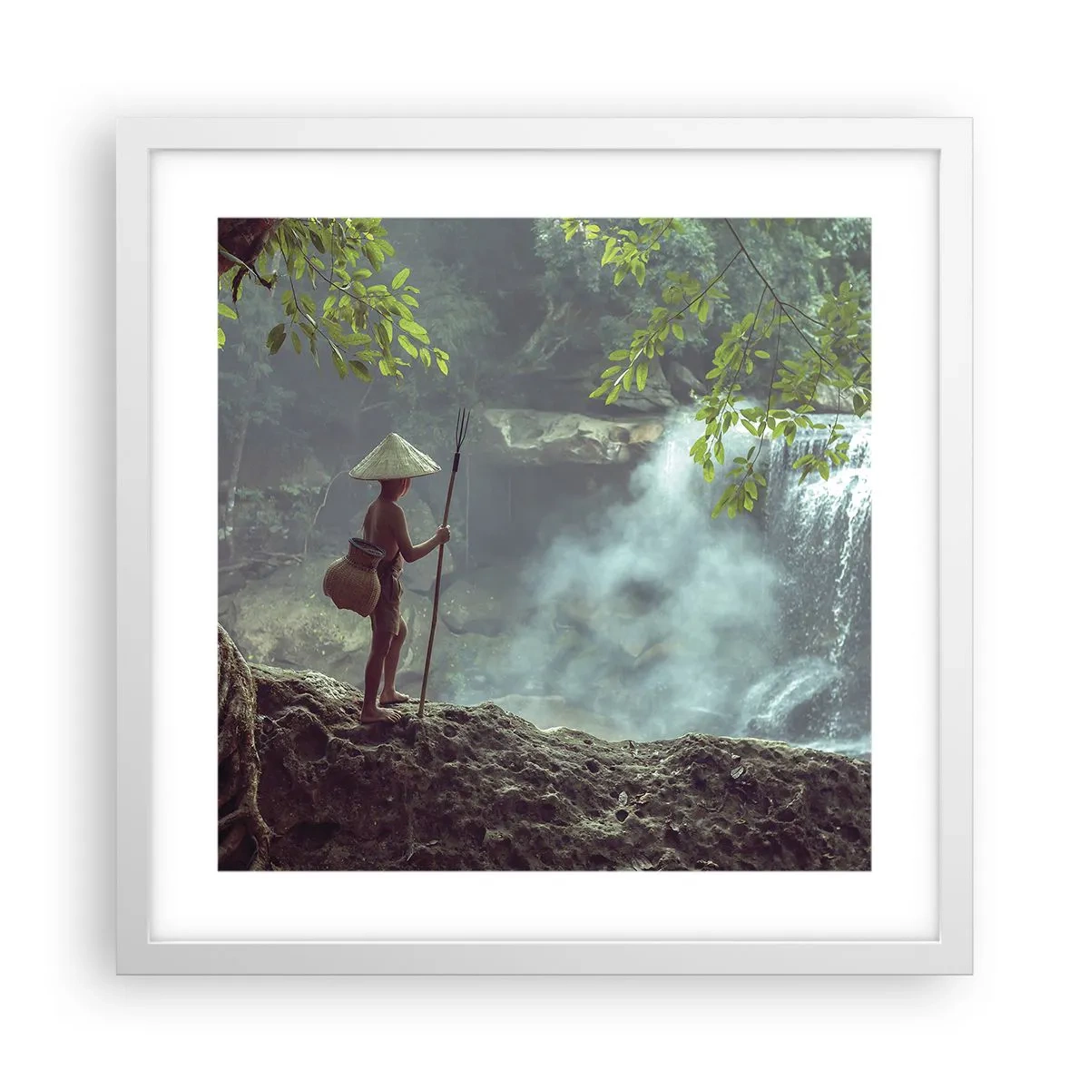 Poster in einem weißen Rahmen - Befreundet mit der Natur - 40x40 cm