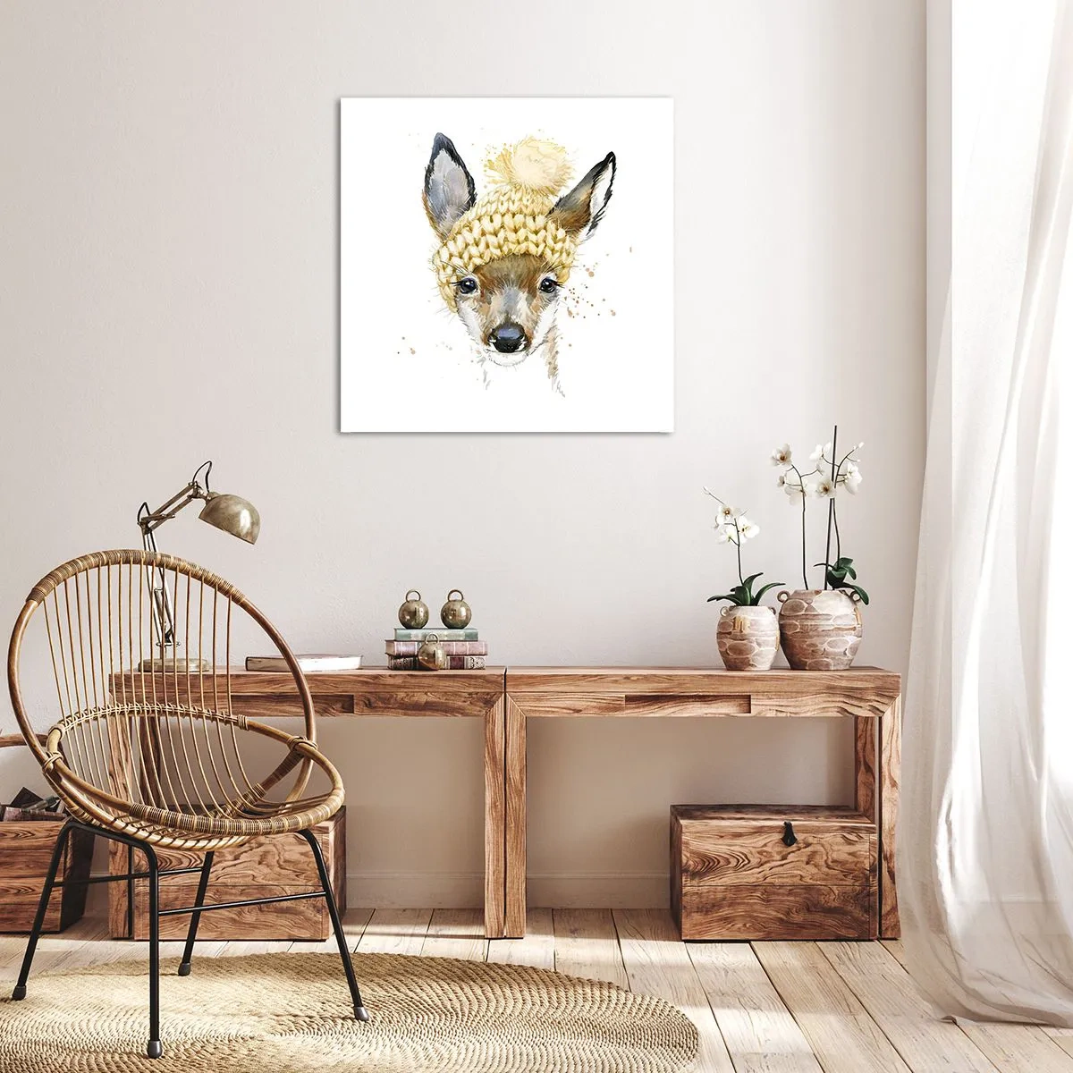 Bild auf Leinwand - Leinwandbild - Für den Winter im verschneiten Wald - 40x40 cm