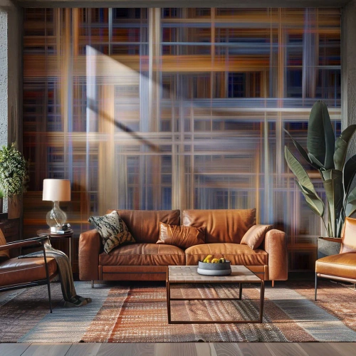 Fototapete Premium Canvas - Aus Licht gewebt - Abstraktion, Stück, Grafik - 300x210 cm