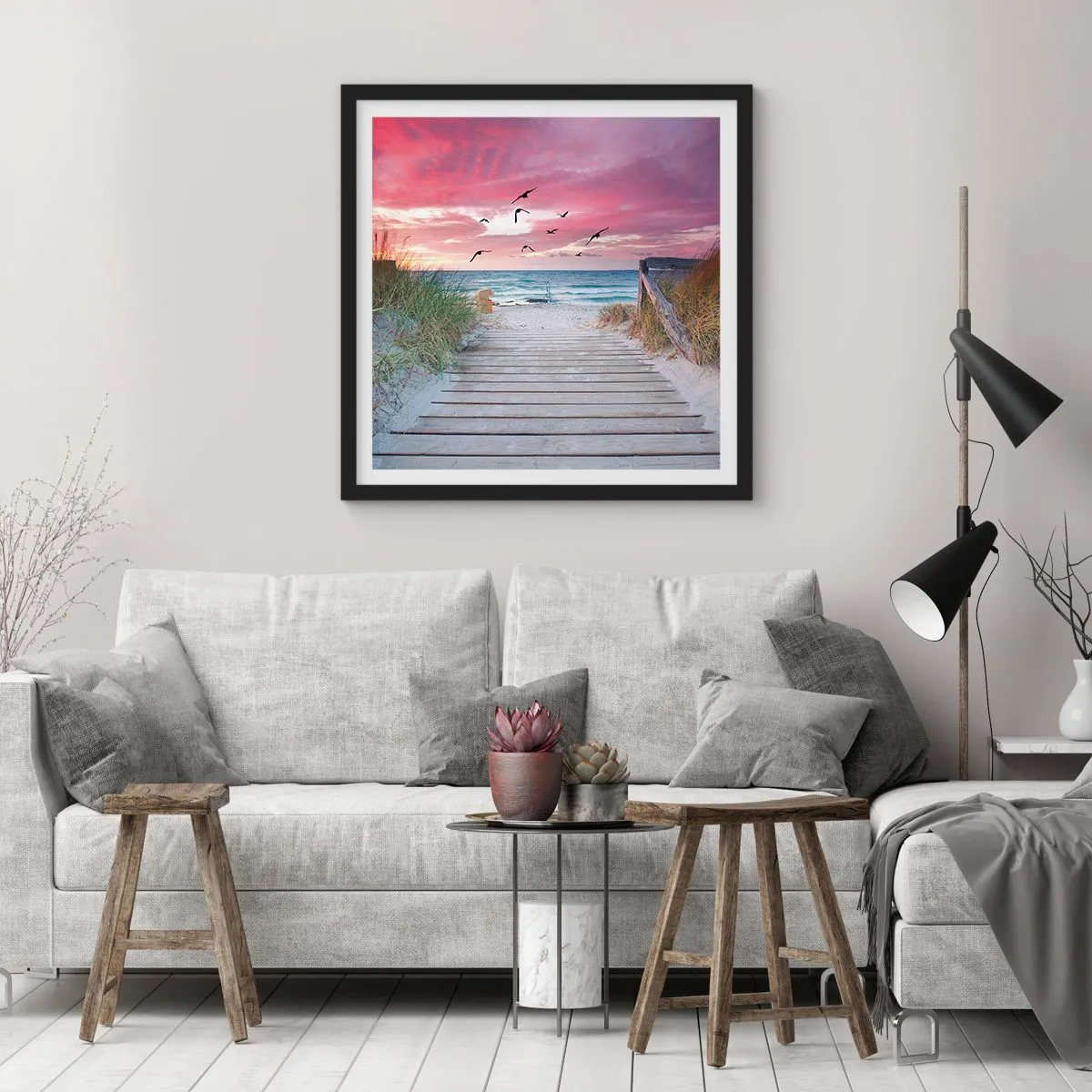 Poster in einem schwarzem Rahmen - Baltischer Eindruck - 50x50 cm