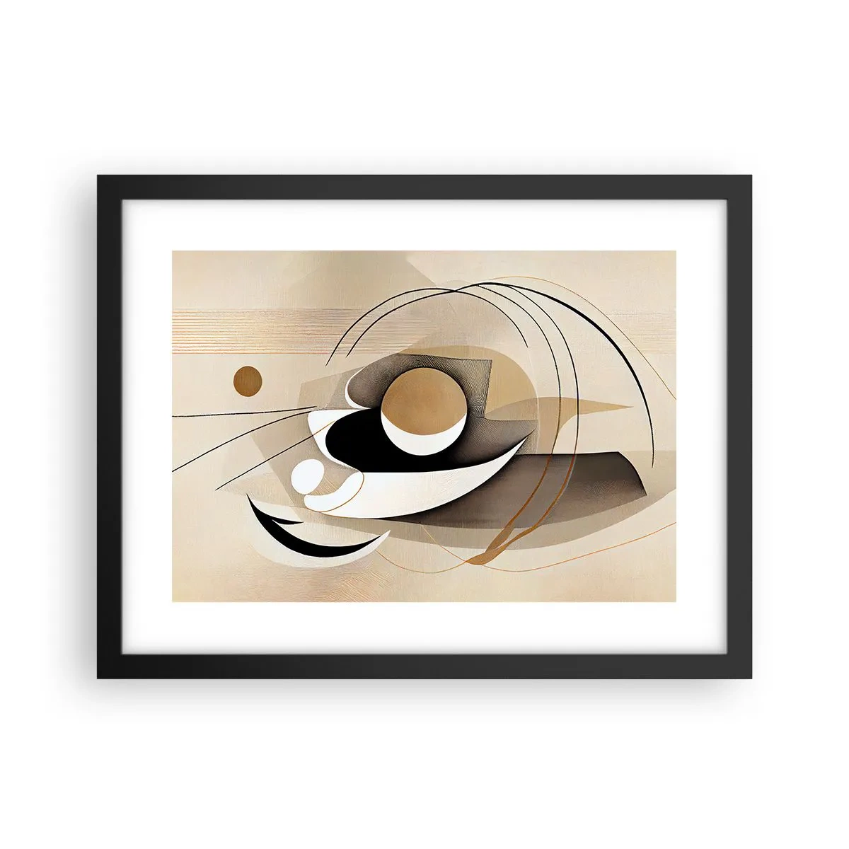 Poster in einem schwarzem Rahmen - Komposition: die Essenz des Wortes - 40x30 cm