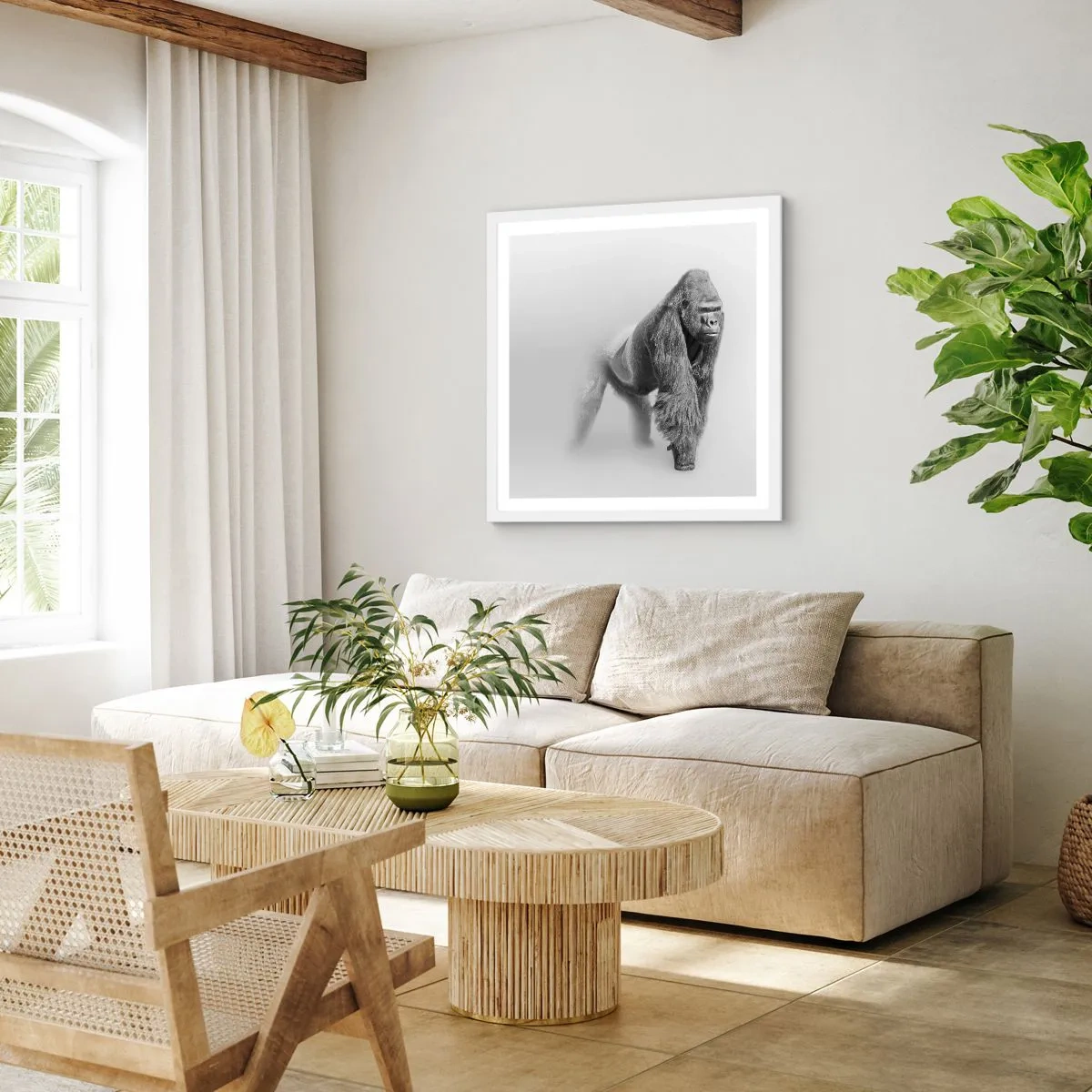 Poster in einem weißen Rahmen - Zuversichtlich in seiner Stärke - 60x60 cm