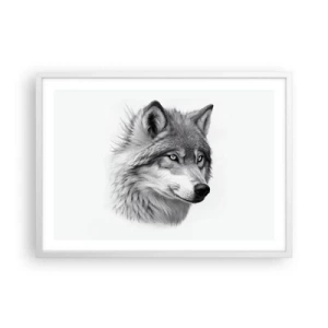 Poster in einem weißen Rahmen - Alpha – ohne Zweifel - 70x50 cm