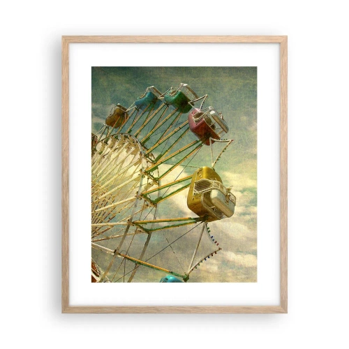 Poster in einem Rahmen aus heller Eiche - Es wird Spaß geben ... - 40x50 cm