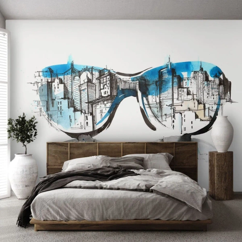 Fototapete Standard Eco - Großstadt-Chic - Abstraktion, Gläser, Die Architektur - 500x350 cm