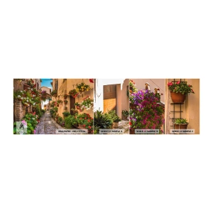 Fototapeten Muster Selbstklebend Deluxe Sticker - Italienische Gasse - Stadt, Blumen, Die Architektur - 100x30 cm