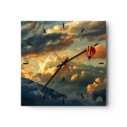 Wanduhr - Glasuhr - Ich fliege, weil ich es will - 40x40 cm