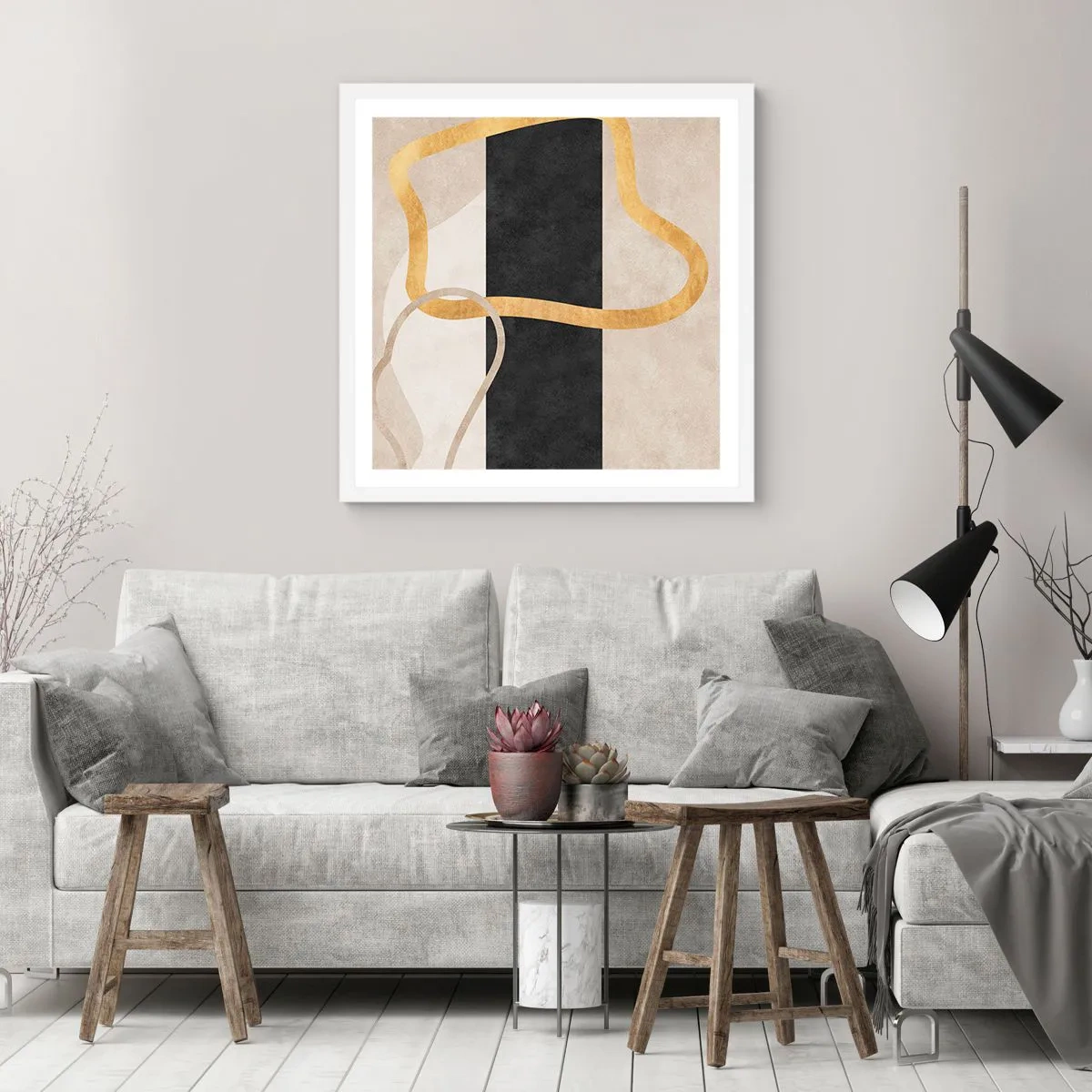 Poster in einem weißen Rahmen - Schleifenformen - 30x30 cm