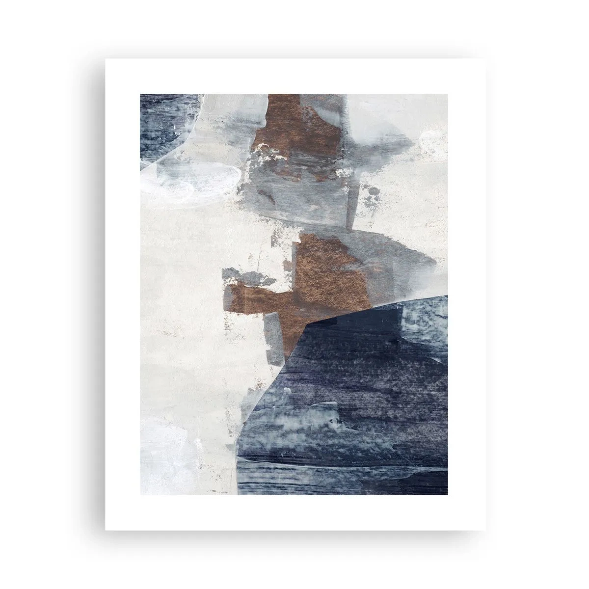 Poster - Blaue und braune Formen - 40x50 cm