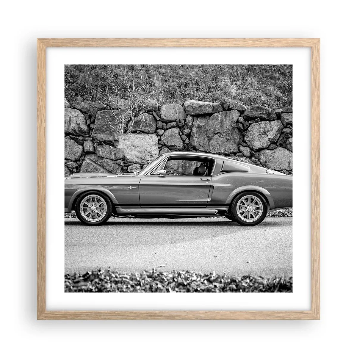 Poster in einem Rahmen aus heller Eiche - Die Legende der 1960er - 50x50 cm