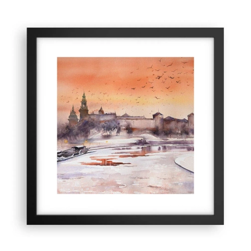 Poster in einem schwarzem Rahmen - Königlicher Sonnenuntergang - 30x30 cm