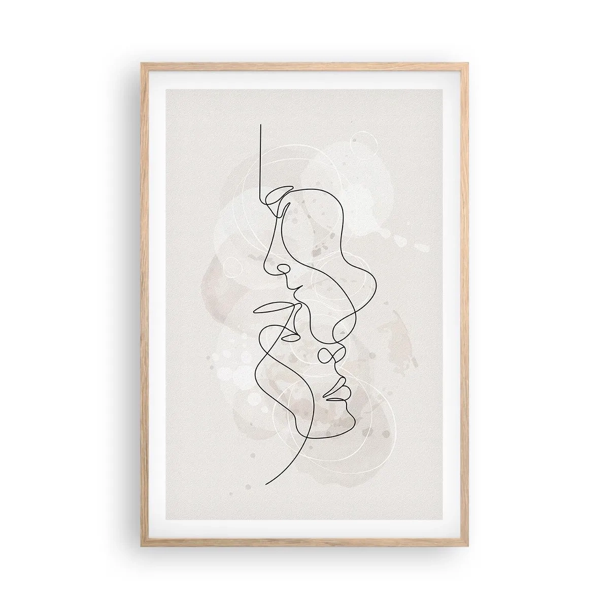 Poster in einem Rahmen aus heller Eiche - Verstrickt in eine Umarmung - 61x91 cm