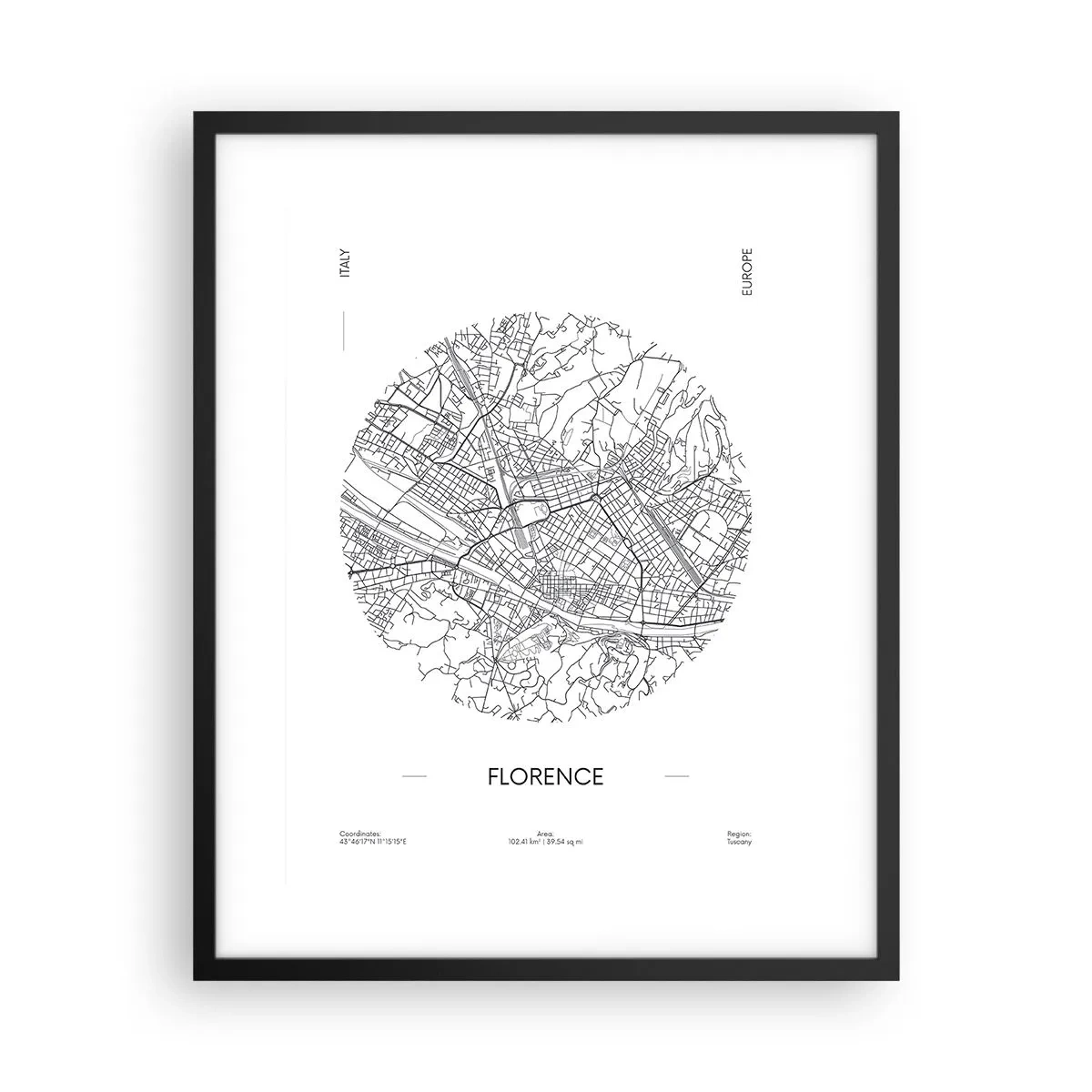 Poster in einem schwarzem Rahmen - Anatomie von Florenz - 40x50 cm