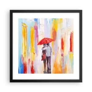 Poster in einem schwarzem Rahmen - Lass es weiter regnen - 40x40 cm