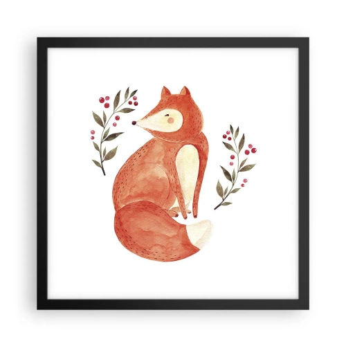 Poster in einem schwarzem Rahmen - Kleine Rothaarige - 40x40 cm