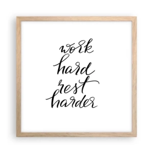 Poster in einem Rahmen aus heller Eiche - Lebensbalance - 40x40 cm