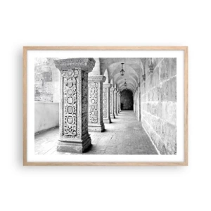 Poster in einem Rahmen aus heller Eiche - Und wo geht’s hin...? - 70x50 cm