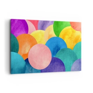 Bild auf Leinwand - Leinwandbild - Bunte Kreise im Aquarellstil - 120x80cm - Die ursprüngliche Fülle des Lebens - Moderne Wanddekoration für Wohnzimmer und Schlafzimmer ARTTOR