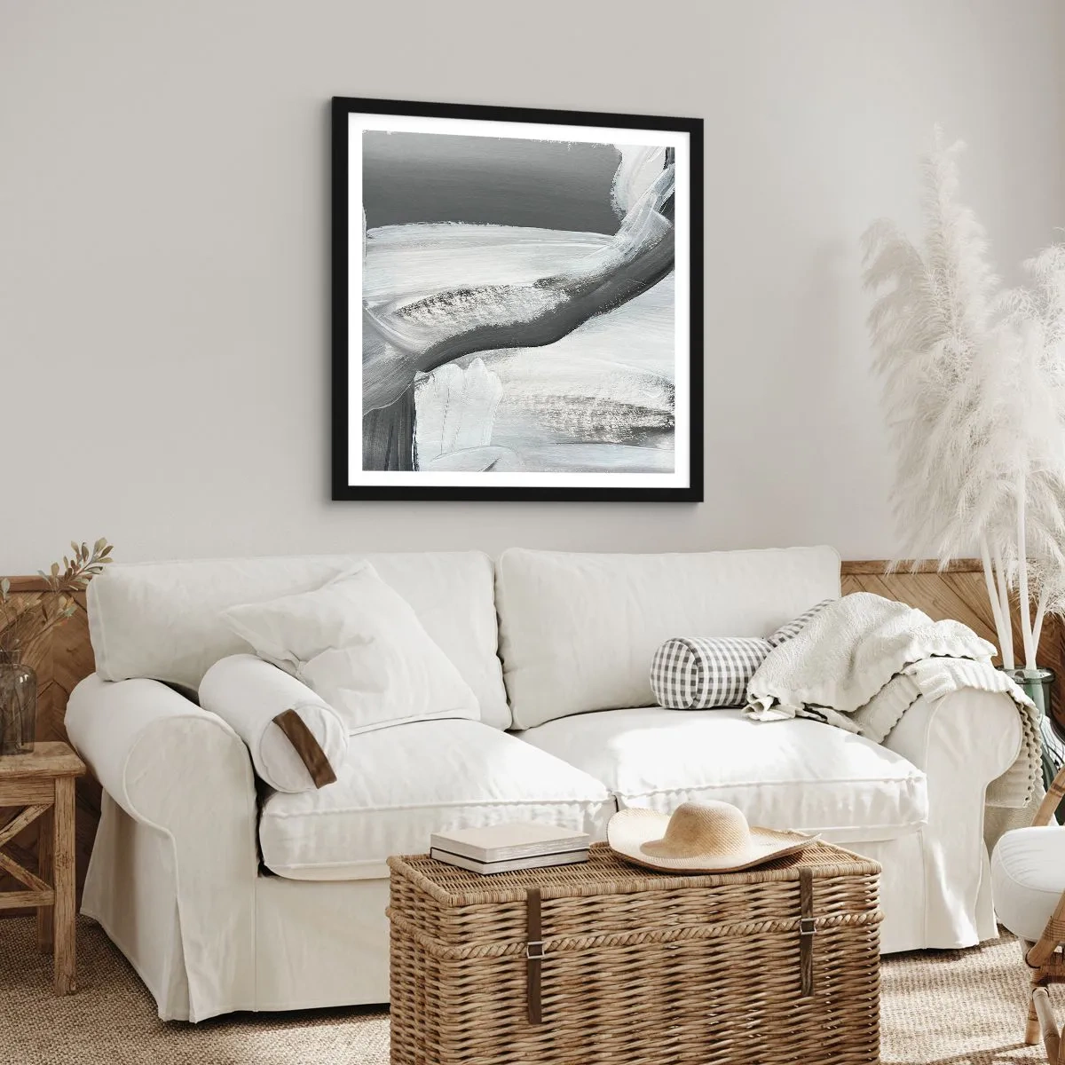 Poster in einem schwarzem Rahmen - Entscheidender Schritt - 30x30 cm