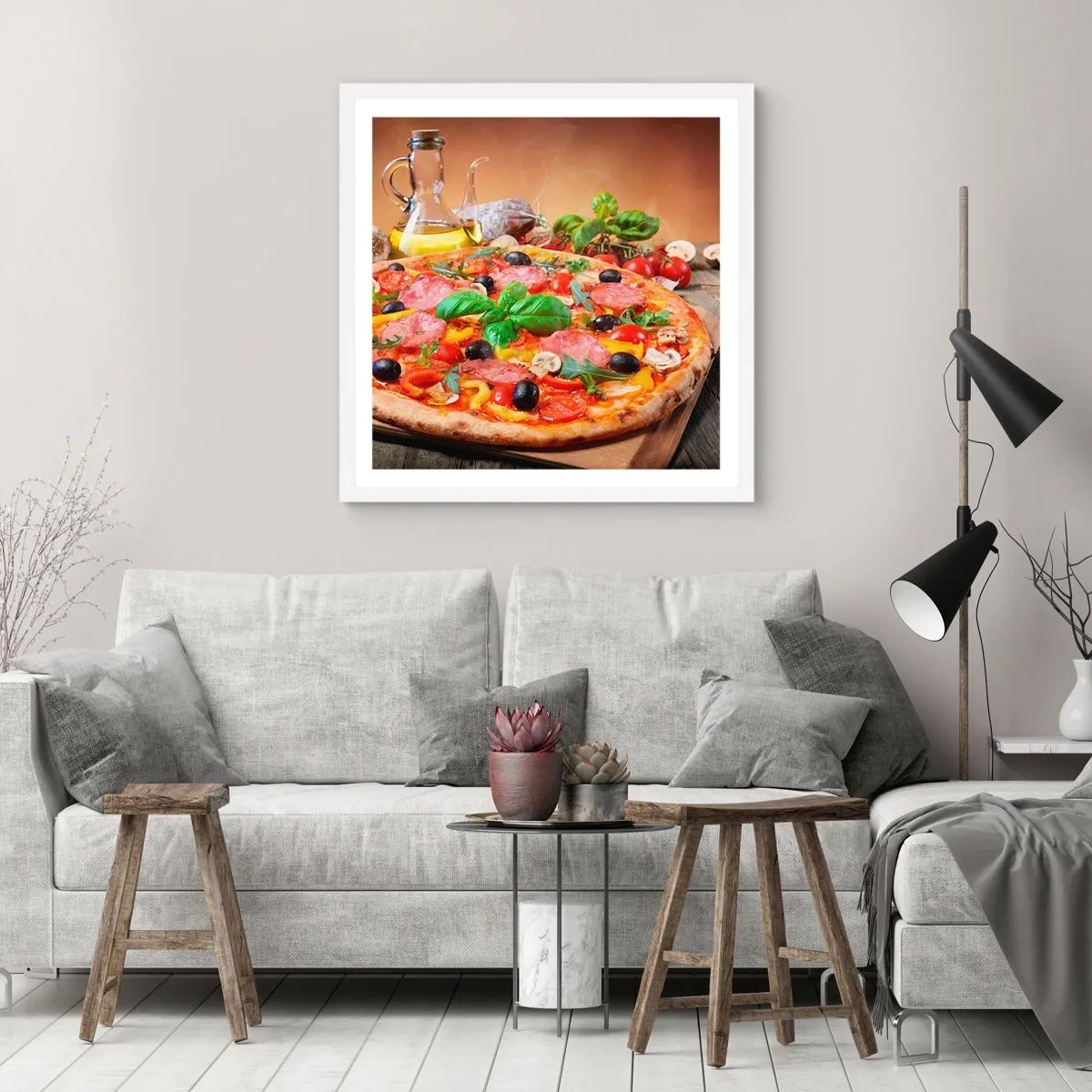 Poster in einem weißen Rahmen - Mit echtem italienischem Flair - 50x50 cm