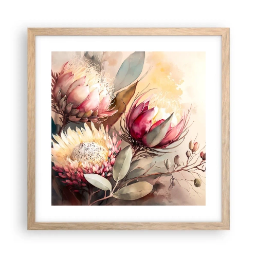 Poster in einem Rahmen aus heller Eiche - Im Profil und en face - 40x40 cm