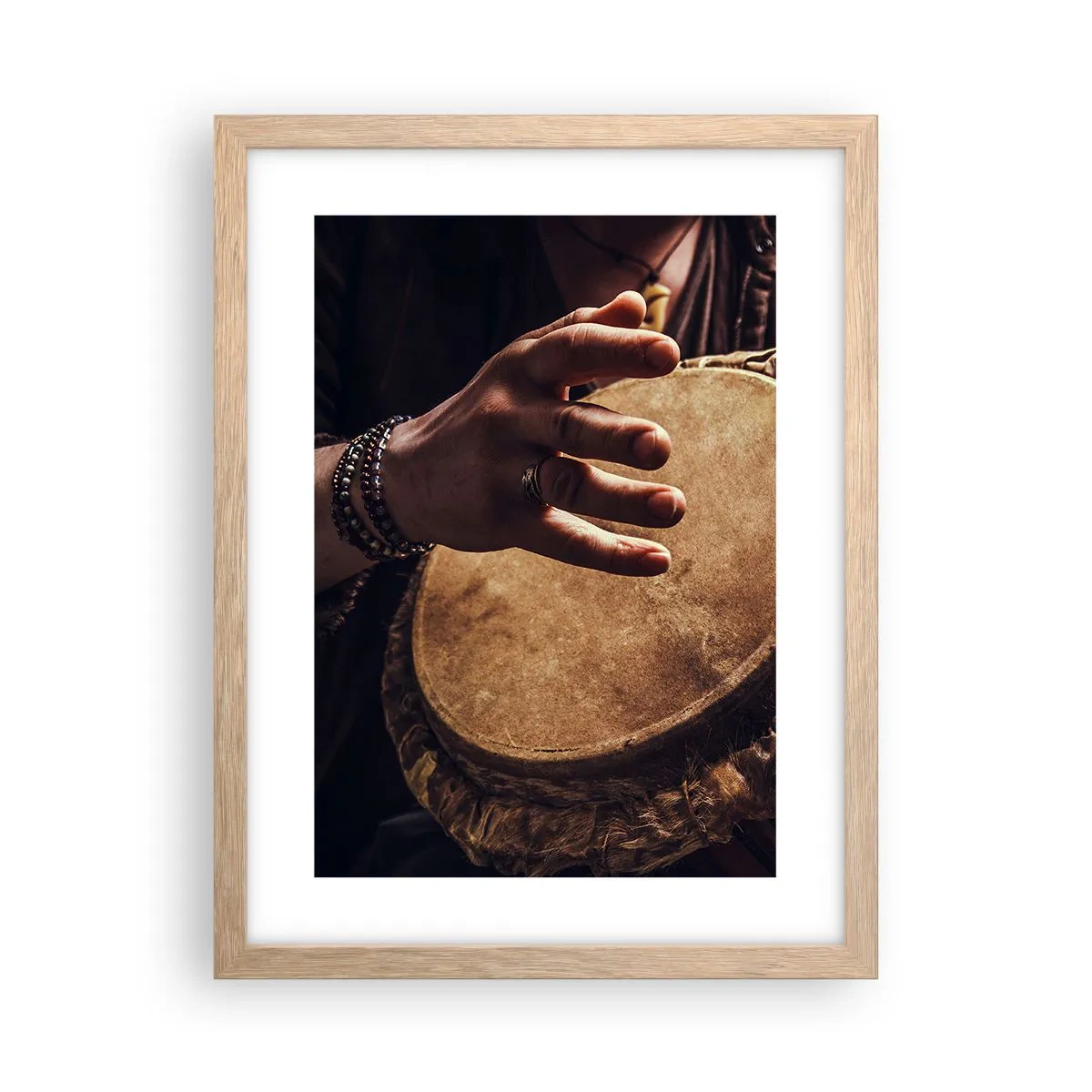 Poster in einem Rahmen aus heller Eiche - Im Rhythmus des Herzens - 30x40 cm